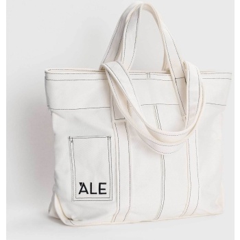 `ale γυναικεία τσάντα shopper με λογότυπο - 8t22630 λευκό