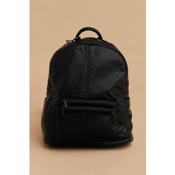 attrattivo γυναικείο backpack μονόχρωμο - 9t22515 μαύρο