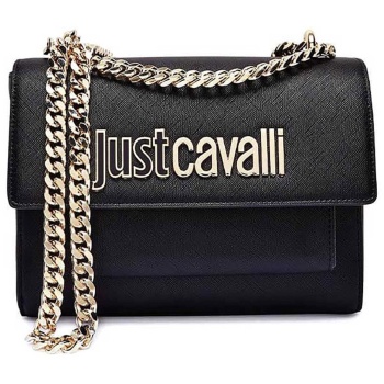 just cavalli γυναικεία τσάντα ώμου/crossbody με ανάγλυφο