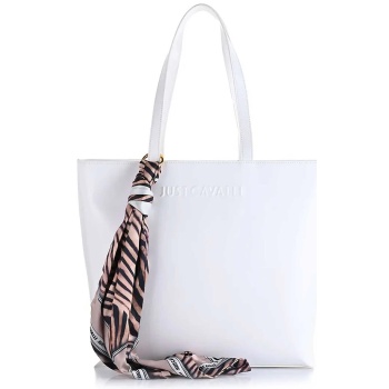 just cavalli γυναικεία τσάντα shopper με ανάγλυφο λογότυπο