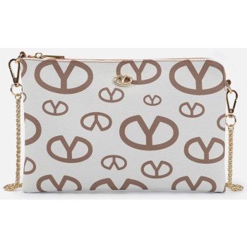 ynot? γυναικείο τσαντάκι clutch με all-over monogram