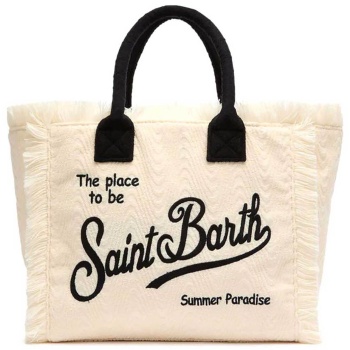 mc2 saint barth γυναικεία τσάντα χειρός πετσετέ με κρόσια