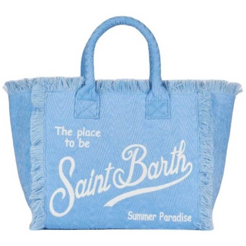 mc2 saint barth γυναικεία τσάντα χειρός πετσετέ με κρόσια