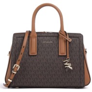 michael kors γυναικεία τσάντα χειρός με all-over monogram και μεταλλικό λογότυπο `laila` - 30s5g9is1