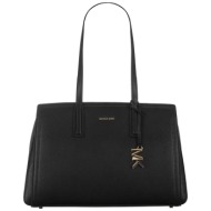 michael kors γυναικεία δερμάτινη τσάντα tote με μεταλλικό λογότυπο `laila` - 30s5g9it2l μαύρο