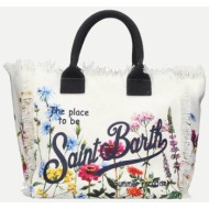 mc2 saint barth γυναικεία τσάντα χειρός `vanity canvas floral garden` - vani001-06646h λευκό