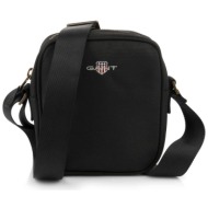 gant ανδρικό τσαντάκι ώμου/crossbody μονόχρωμο με κεντημένο λογότυπο - 9970089 μαύρο