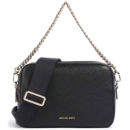 michael kors γυναικεία δερμάτινη τσάντα crossbody με μεταλλικό λογότυπο `bryant` - 32s5gytc5l μαύρο