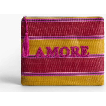 coincasa γυναικείο τσαντάκι παραλίας clutch με κεντημένο