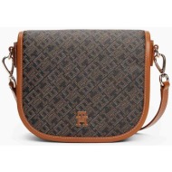 tommy hilfiger γυναικεία τσάντα crossbody με all-over monogram pattern και μεταλλικό monogram `monop