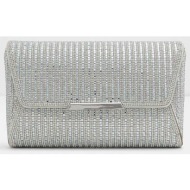 aldo γυναικεία τσάντα clutch με στρας `rania` - rania ασημί