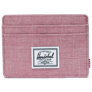 herschel unisex θήκη για κάρτες μονόχρωμη με contrast logo