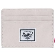 herschel unisex θήκη για κάρτες μονόχρωμη με contrast logo patch `charlie` - 66uacl01340 υπόλευκο