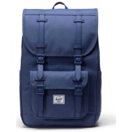 herschel unisex backpack μονόχρωμο με contrast logo patch `little america mid™` 21 l - 66ubcl01918 μ