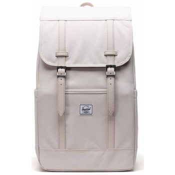 herschel unisex backpack μονόχρωμο με contrast logo patch
