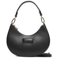 lacoste γυναικεία τσάντα ώμου μονόχρωμη με ανάγλυφο λογότυπο - nf5154au μαύρο