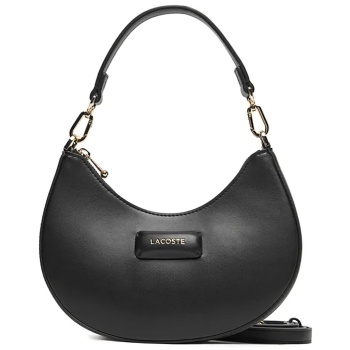 lacoste γυναικεία τσάντα ώμου μονόχρωμη με ανάγλυφο