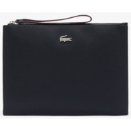 lacoste γυναικείος φάκελος `anna coated piqué` - nf2791aa μαύρο - κόκκινο