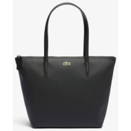 lacoste γυναικεία τσάντα tote με ανάγλυφο λογότυπο `small concept l.12.12` - nf2037pk μαύρο