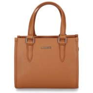 lacoste γυναικεία τσάντα χειρός μονόχρωμη με μεταλλικό λογότυπο - nf5149eg ταμπά