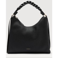 coccinelle γυναικεία δερμάτινη τσάντα ώμου `boheme medium` - e1m50-130201 μαύρο