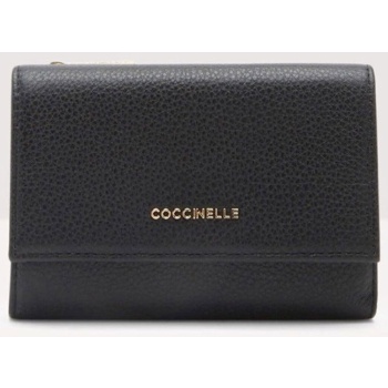 coccinelle γυναικείο πορτοφόλι με χρυσό λογότυπο `metallic