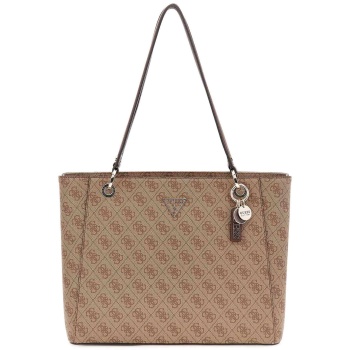 guess γυναικεία τσάντα ώμου με all-over logo print `noelle