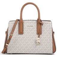 michael kors γυναικεία τσάντα χειρός με all-over monogram και μεταλλικό λογότυπο `laila` - 30s5g9is1