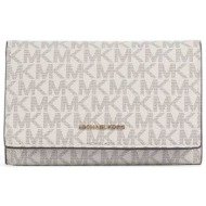 michael kors γυναικείο πορτοφόλι με μεταλλικό λογότυπο και all-over monogram `jet set` - 32t5gj6d9b 