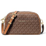 michael kors γυναικεία τσάντα crossbody με all-over monogram και μεταλλικό λογότυπο `nessa` - 32f5gj