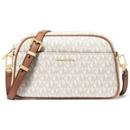 michael kors γυναικεία τσάντα crossbody με all-over monogram και μεταλλικό λογότυπο `nessa` - 32f5gj
