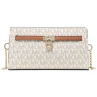 michael kors γυναικεία τσάντα crossbody με all-over monogram `hamilton` - 32f5gnxc0b εκρού
