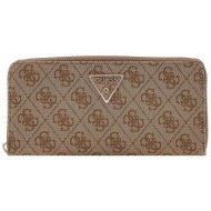 guess γυναικείo πορτοφόλι με all-over logo print `laurel ii` - swsg7459140 καφέ ανοιχτό
