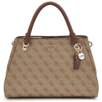 guess γυναικεία τσάντα χειρός με all-over logo print