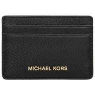 michael kors γυναικεία δερμάτινη θήκη για κάρτες με μεταλλικό λογότυπο - 32f7gf6d0l μαύρο