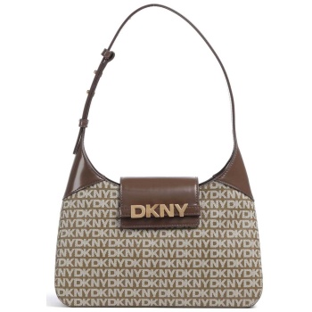 dkny γυναικεία τσάντα ώμου με all-over λογότυπο `avril` 