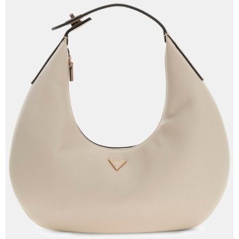 guess γυναικεία τσάντα ώμου hobo με μεταλλικό λογότυπο