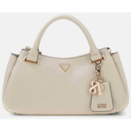guess γυναικεία τσάντα χειρός με μεταλλικό λογότυπο `evie charms` - hwbg9664060 μπεζ
