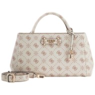 guess γυναικεία τσάντα χειρός με all-over logo print `carrie logo girlfriend satchel` - hwgp9898060 