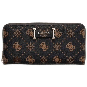 guess γυναικείo πορτοφόλι με all-over logo print `carrie` 