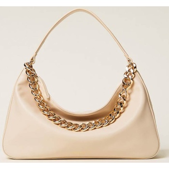 twinset γυναικεία δερμάτινη τσάντα ώμου `liliane medium` 