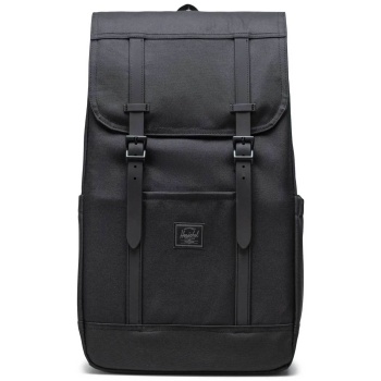 herschel unisex backpack μονόχρωμο με contrast logo patch