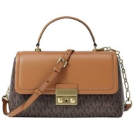 michael kors γυναικεία τσάντα crossbody με all-over monogram και μεταλλικό λογότυπο `tribeca extra-s
