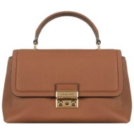 michael kors γυναικεία δερμάτινη τσάντα χειρός - 30r6g2rs2l ταμπά