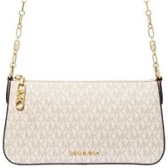 michael kors γυναικεία τσάντα ώμου με all-over monogram και μεταλλικό λογότυπο `claire` - 32s5g8ew6b