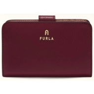 furla γυναικείο δερμάτινο πορτοφόλι μονόχρωμο `camelia continental wallet m` - wp00314-are000 μπορντ