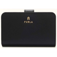 furla γυναικείο δερμάτινο πορτοφόλι μονόχρωμο `camelia continental wallet m` - wp00314-are000 μαύρο