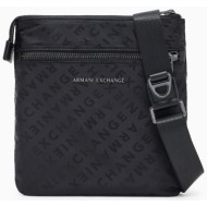 armani exchange ανδρικό τσαντάκι ώμου με all-over print - xm001612af17208 μαύρο