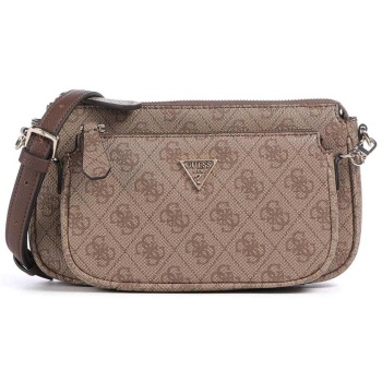 guess γυναικεία τσάντα ώμου/crossbody με all-over logo