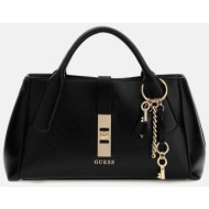 guess γυναικεία τσάντα χειρός με μεταλλικό λογότυπο `brooke charm` - hwbg9897060 μαύρο